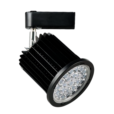 Foco carril monofásico 36W Negro