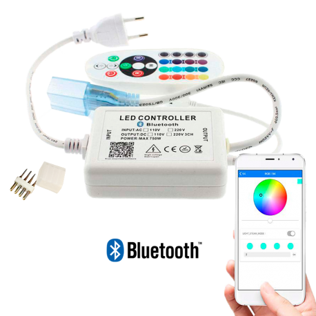 Alimentador BLUETOOTH y mando tira 230V 14.4W/m RGB