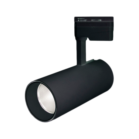 Foco carril monofásico 30W Negro